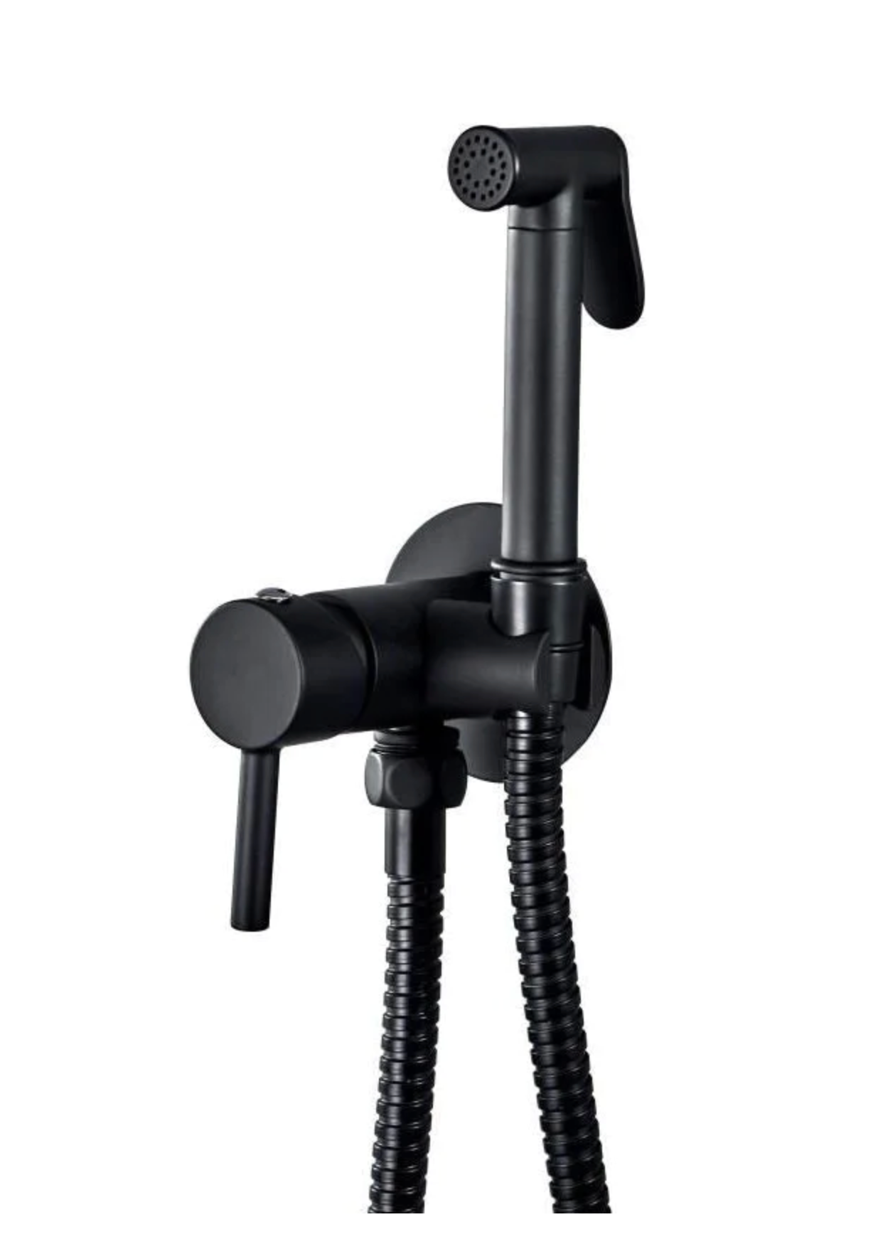 Hotvalve built-in toilet shower set made of stainless steel black (hot water)