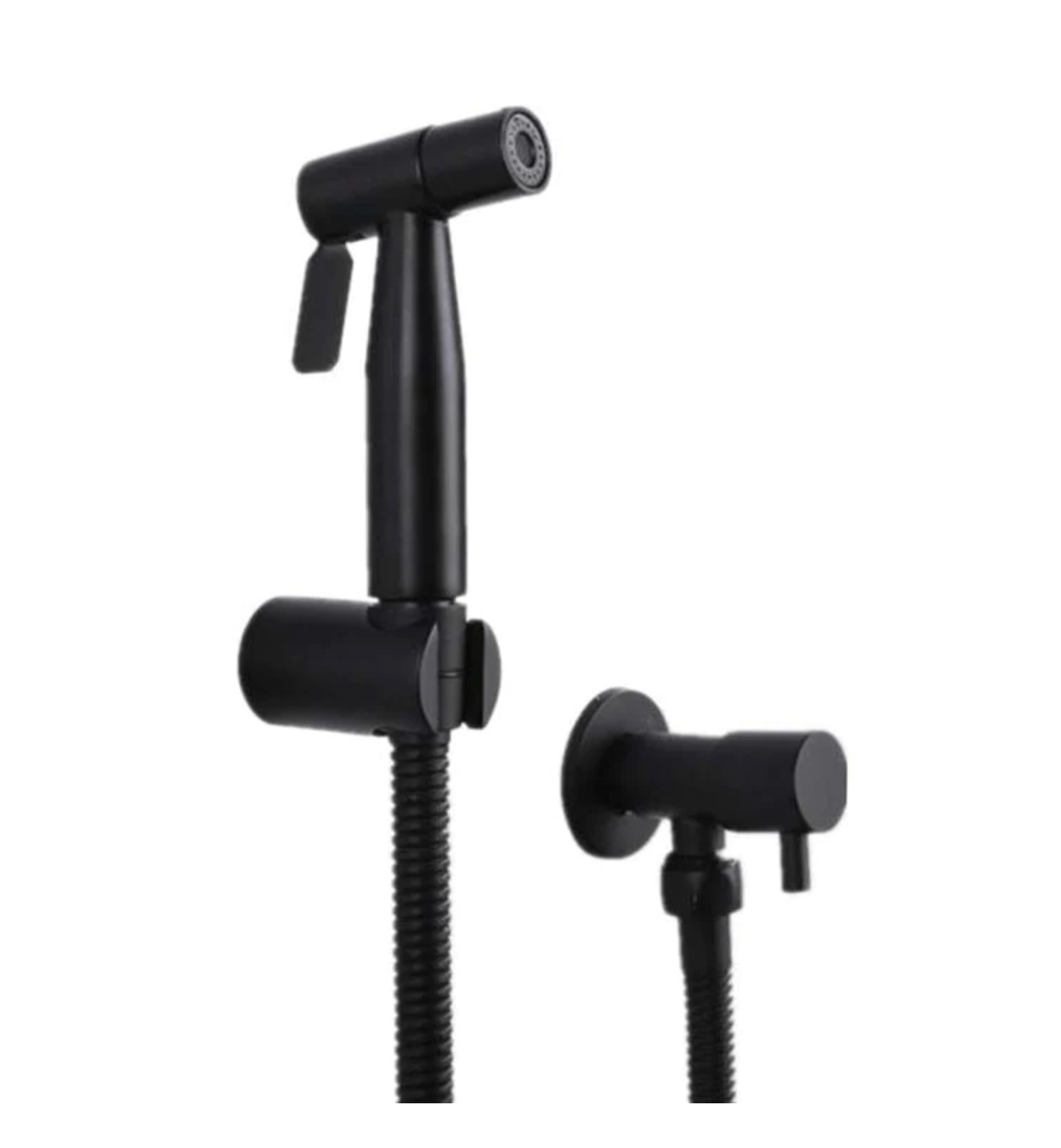 Stainless steel built-in toilet shower set black