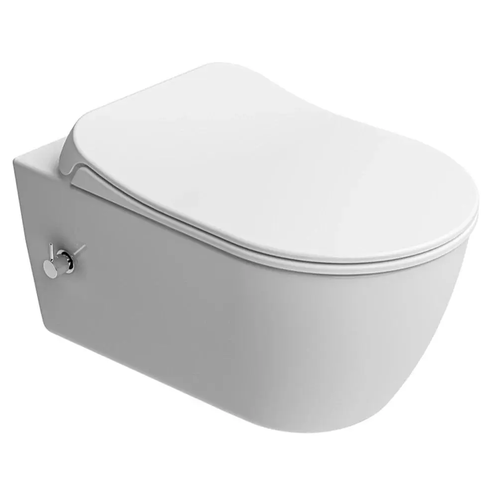 DURA Taharet shower toilet incl. fitting + seat toilet with bidet function, rimless 