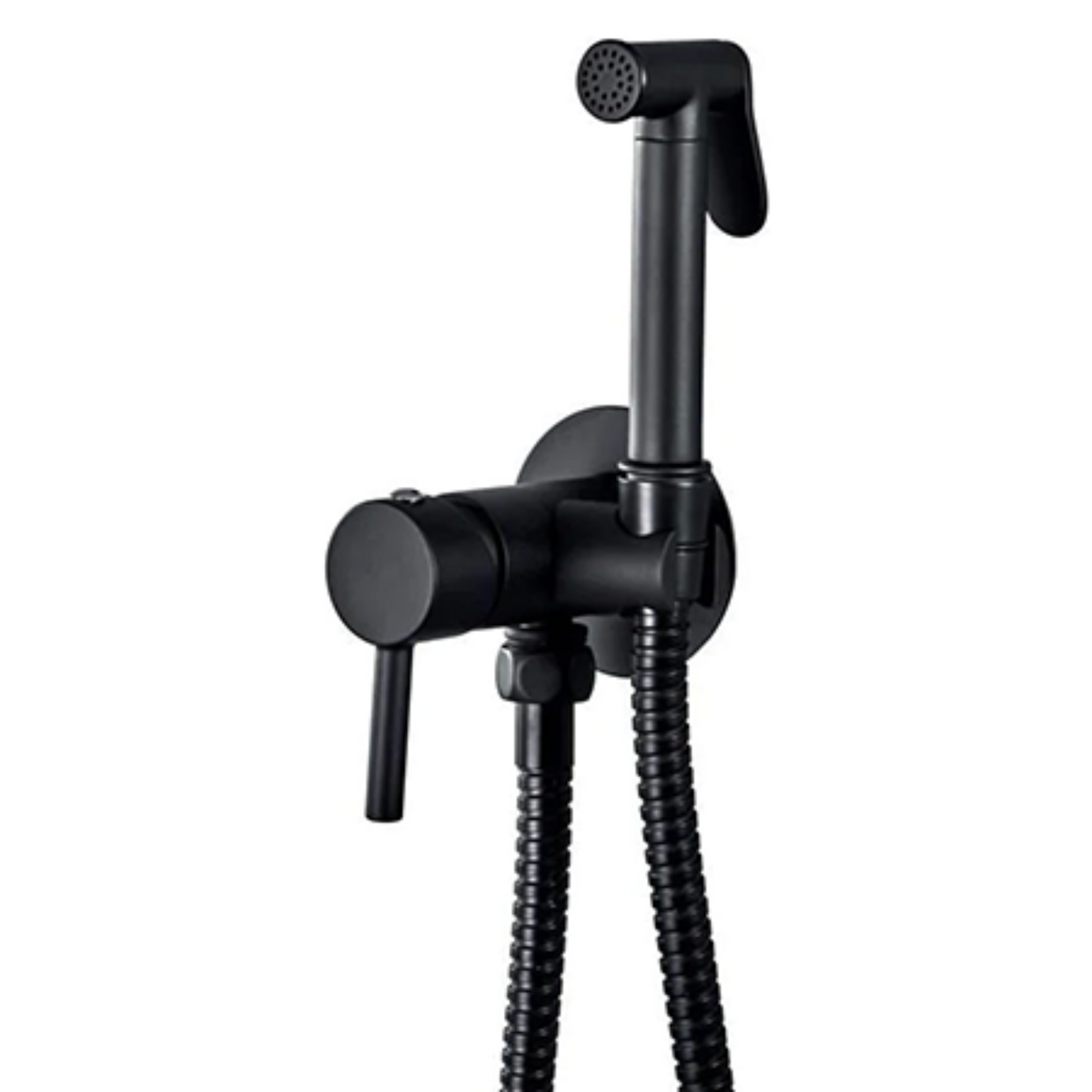 Hotvalve built-in toilet shower set made of stainless steel black (hot water) 